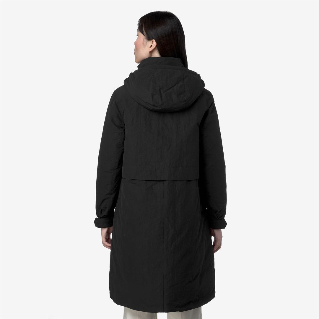 Chaqueta larga negra de corte A para mujer con aislamiento PrimaLoft main