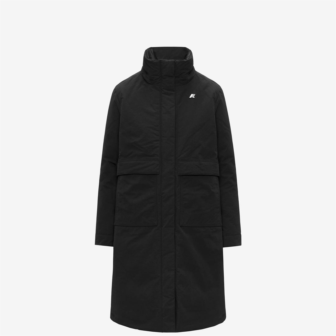 Chaqueta larga negra de corte A para mujer con aislamiento PrimaLoft main