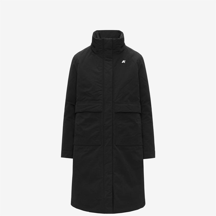 Chaqueta larga negra de corte A para mujer con aislamiento PrimaLoft 8