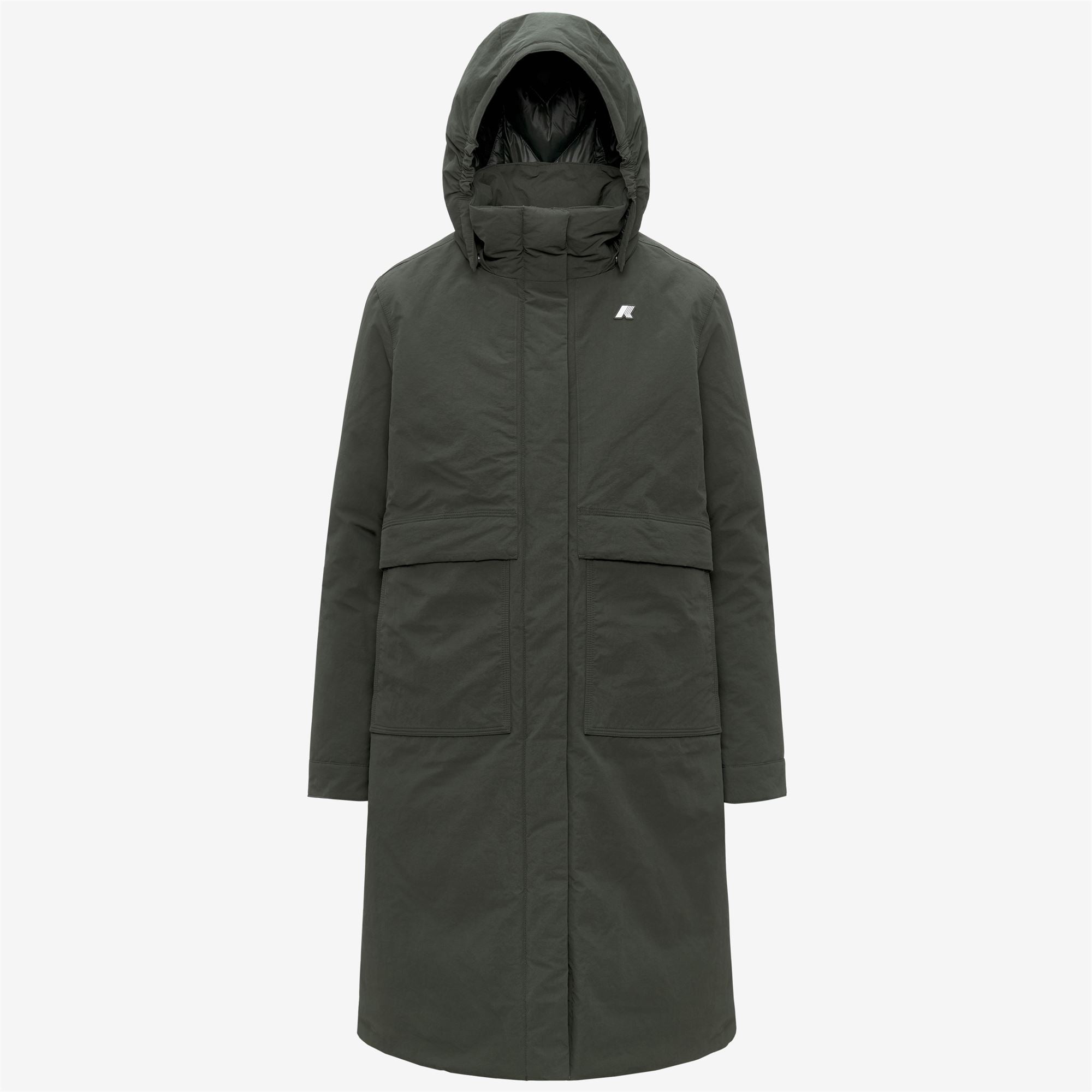 Jackets_WOMAN_KALISHA WARM COTTON NYLON_Long_GREEN BLACKISH - Commercial 1