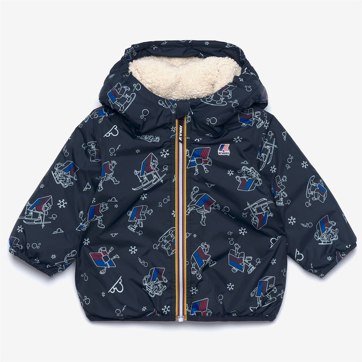 Chaqueta de transición aislante unisex azul para niños con forro de sherpa 1