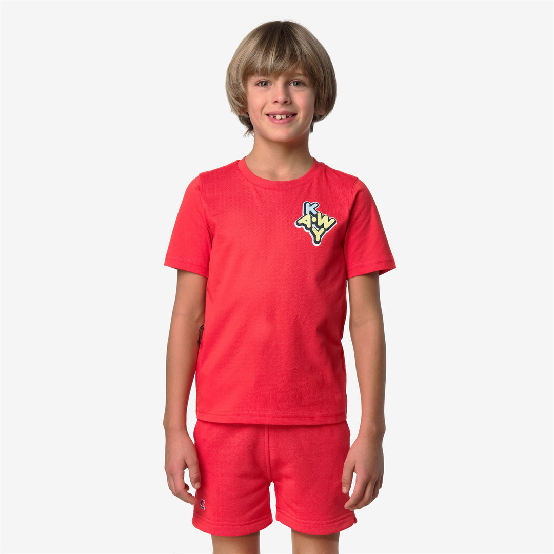 P. LEONIDE SCATTERED LETTERING T-Shirts & Top T-Shirt Kid unisex Red Poppy-Red Poppy 01
