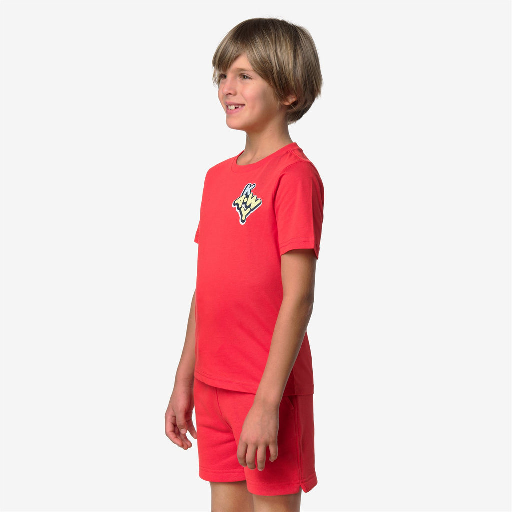 T-Shirts & Top_KID UNISEX_P. LEONIDE SCATTERED LETTERING_T-Shirt_Red Poppy - Red Poppy - Commercial 5