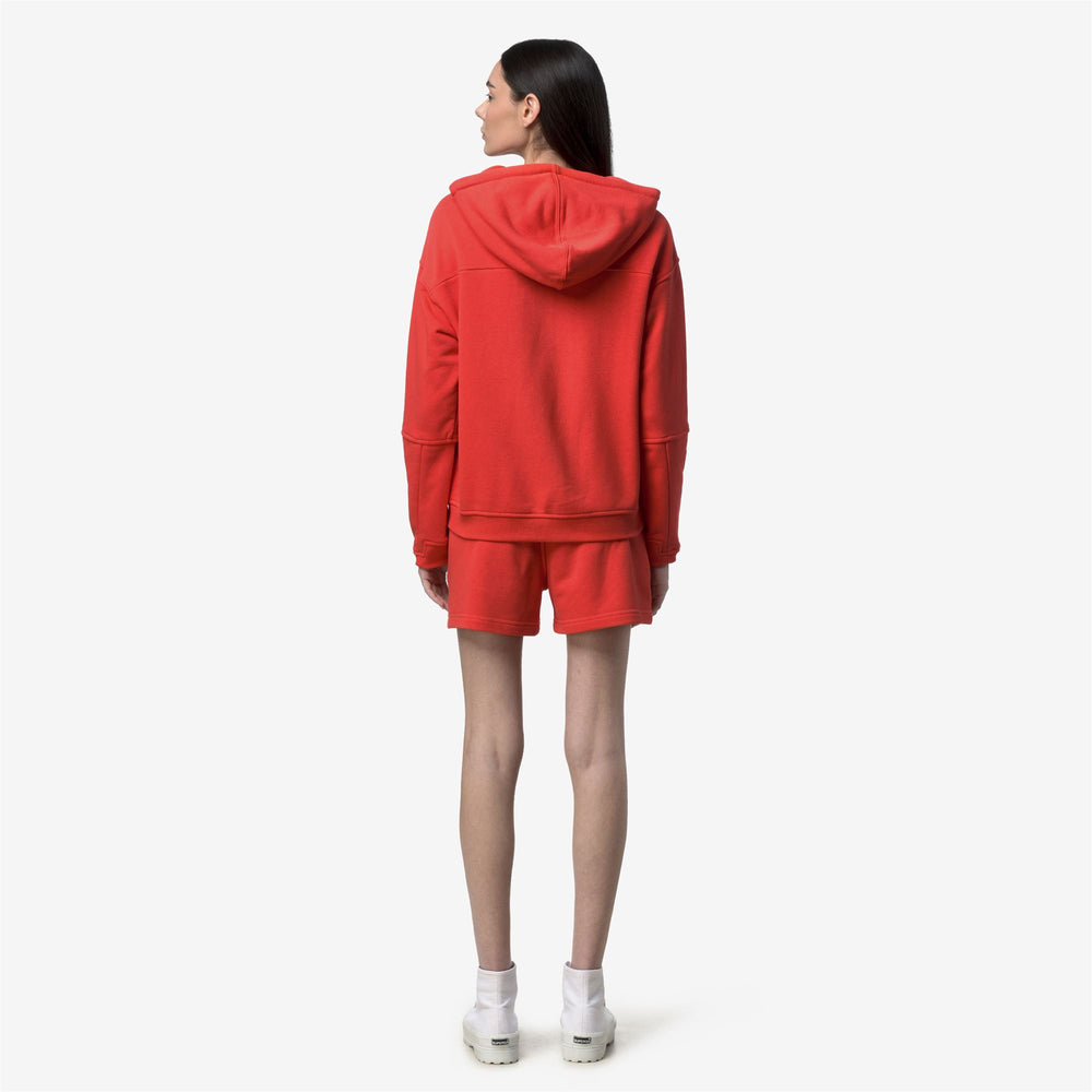 LARA POLY COTTON Fleece Jumper Woman Red Poppy 02