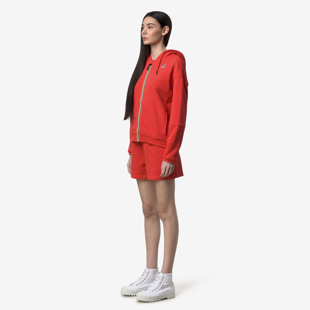 LARA POLY COTTON Fleece Jumper Woman Red Poppy main