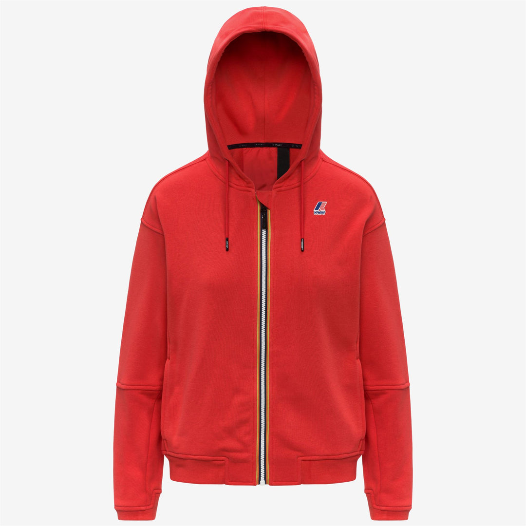 LARA POLY COTTON Fleece Jumper Woman Red Poppy main