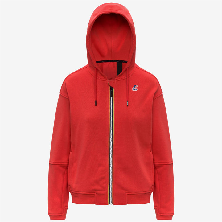 LARA POLY COTTON Fleece Jumper Woman Red Poppy 5