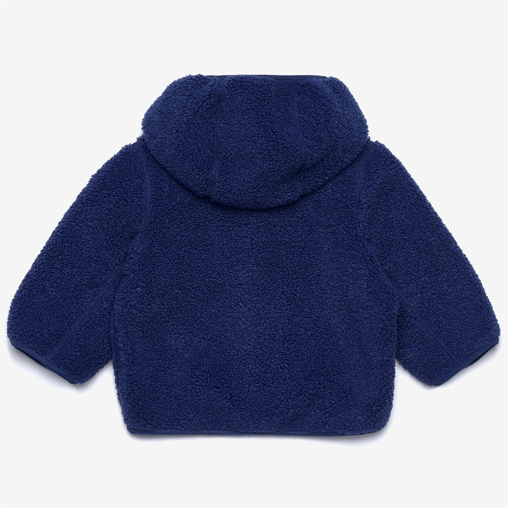 Felpa con cappuccio unisex blu scuro in pile con cerniera intera per bambini 02