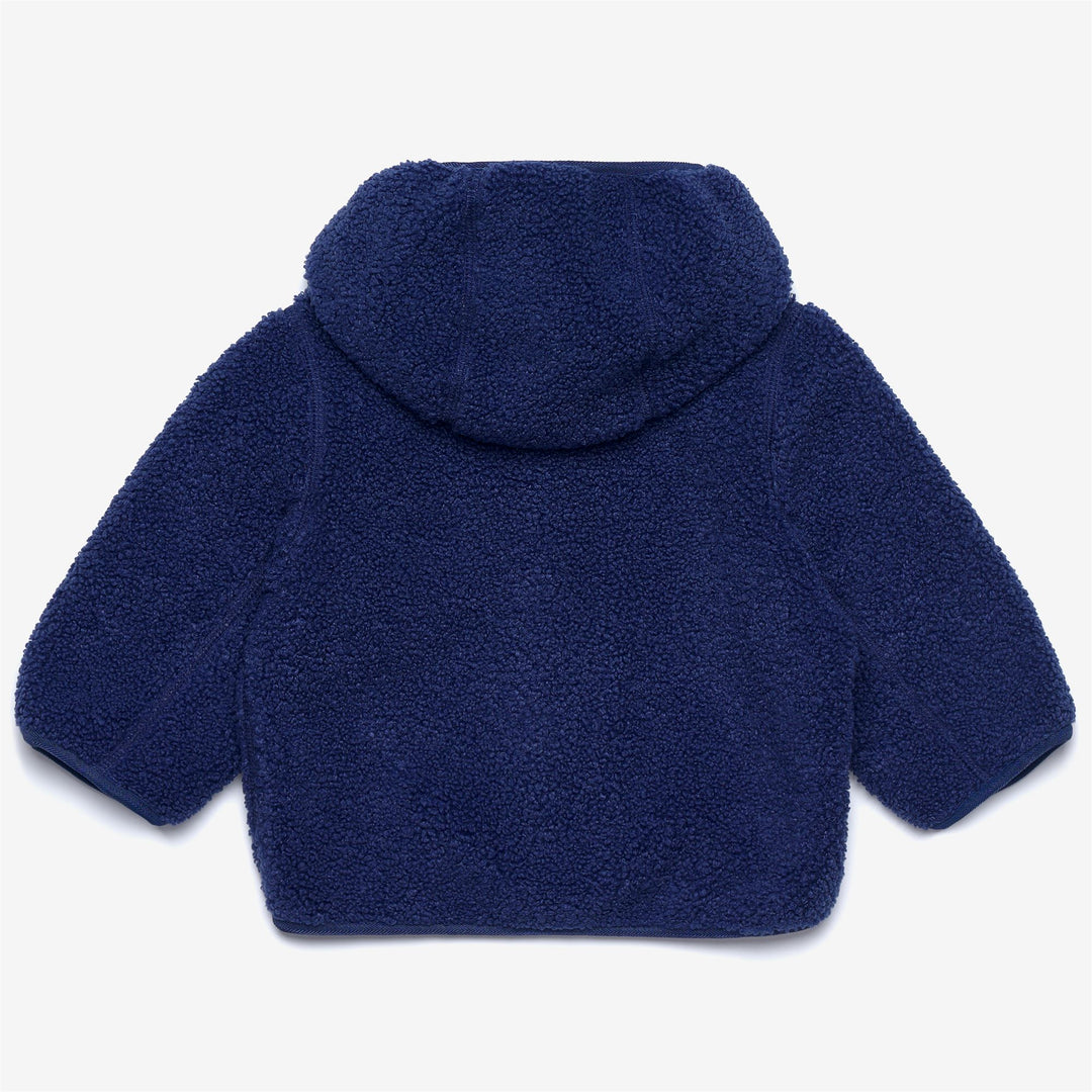 Felpa con cappuccio unisex blu scuro in pile con cerniera intera per bambini main