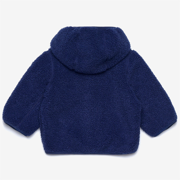 Felpa con cappuccio unisex blu scuro in pile con cerniera intera per bambini 2