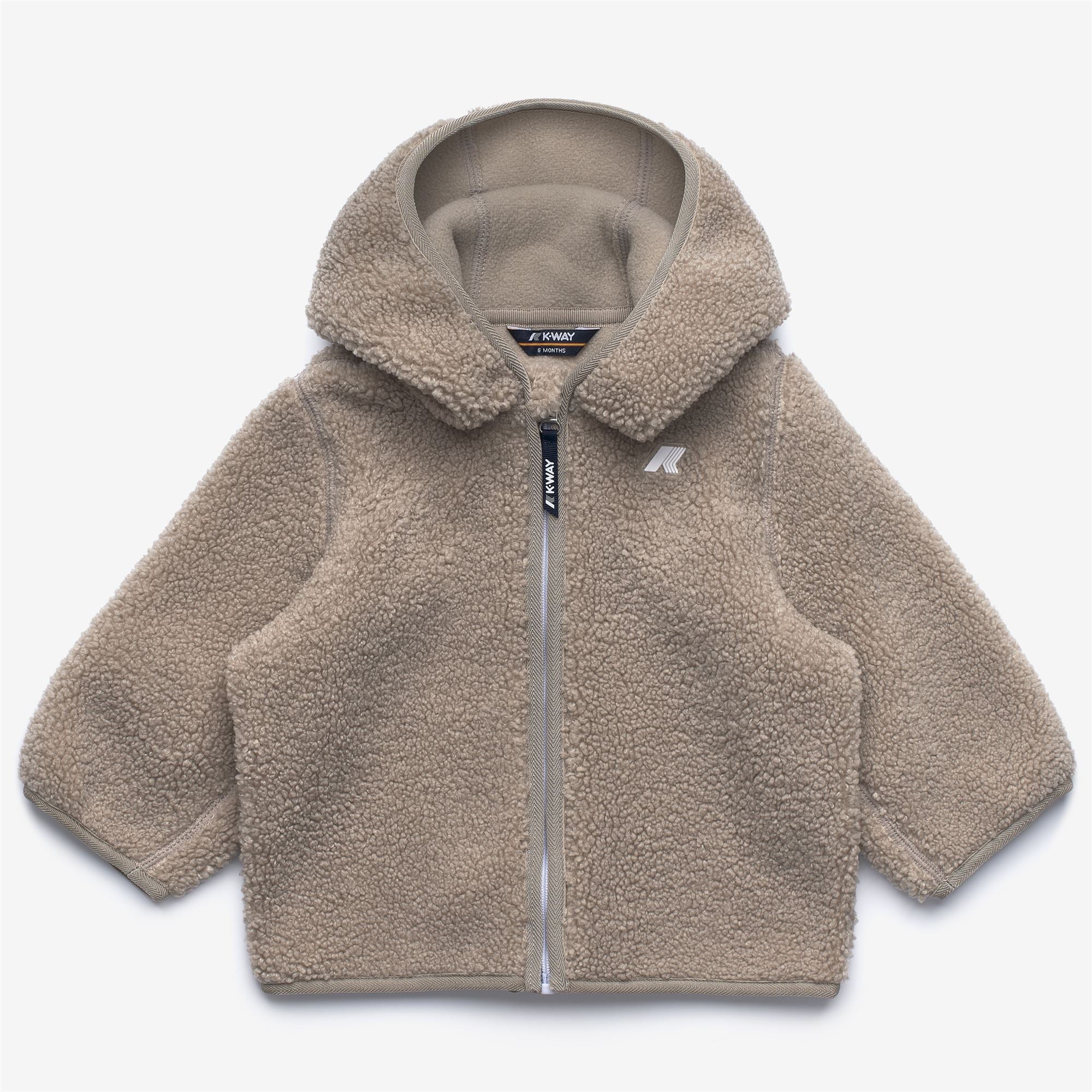 Fleece_KID UNISEX_E. JANNE POLAR_Hoodie Full Zip_Beige Cashmere-Beige Cashmere - Commercial 1