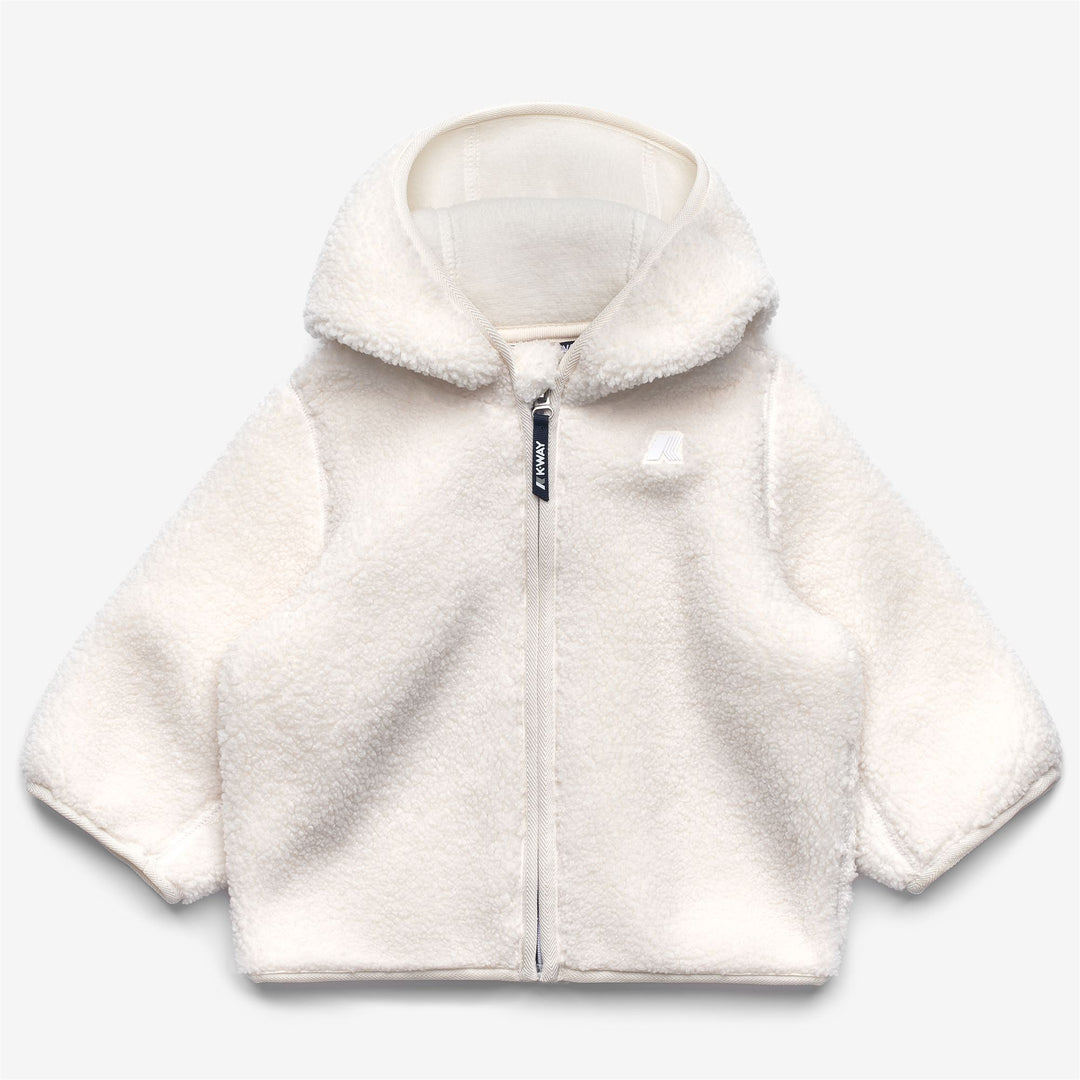 White unisex Kids' Full Zip Polar Fleece Hoodie 01