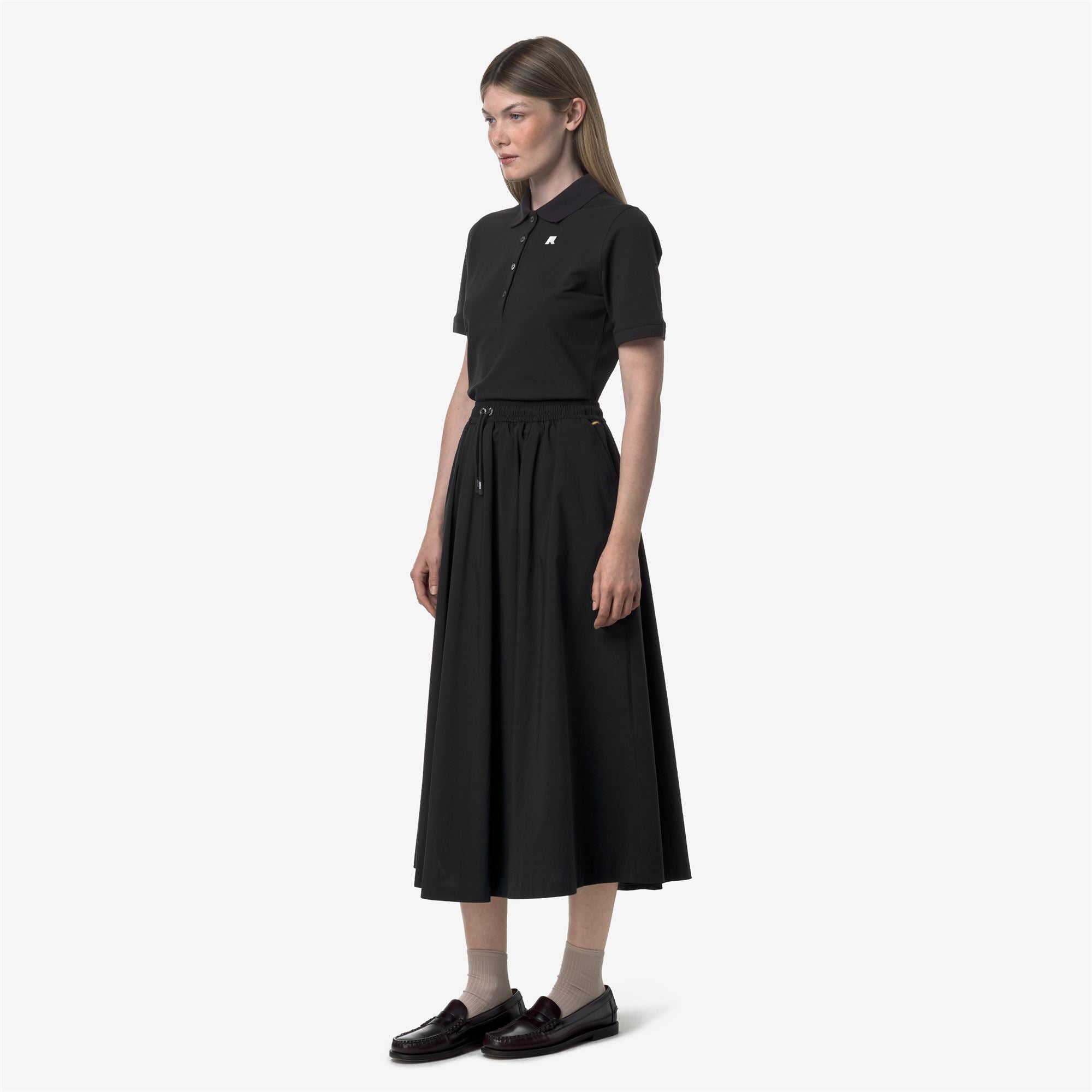 Skirts_WOMAN_MOSELLA LIGHT POPLIN TECH_Long_Black Pure - Commercial 5