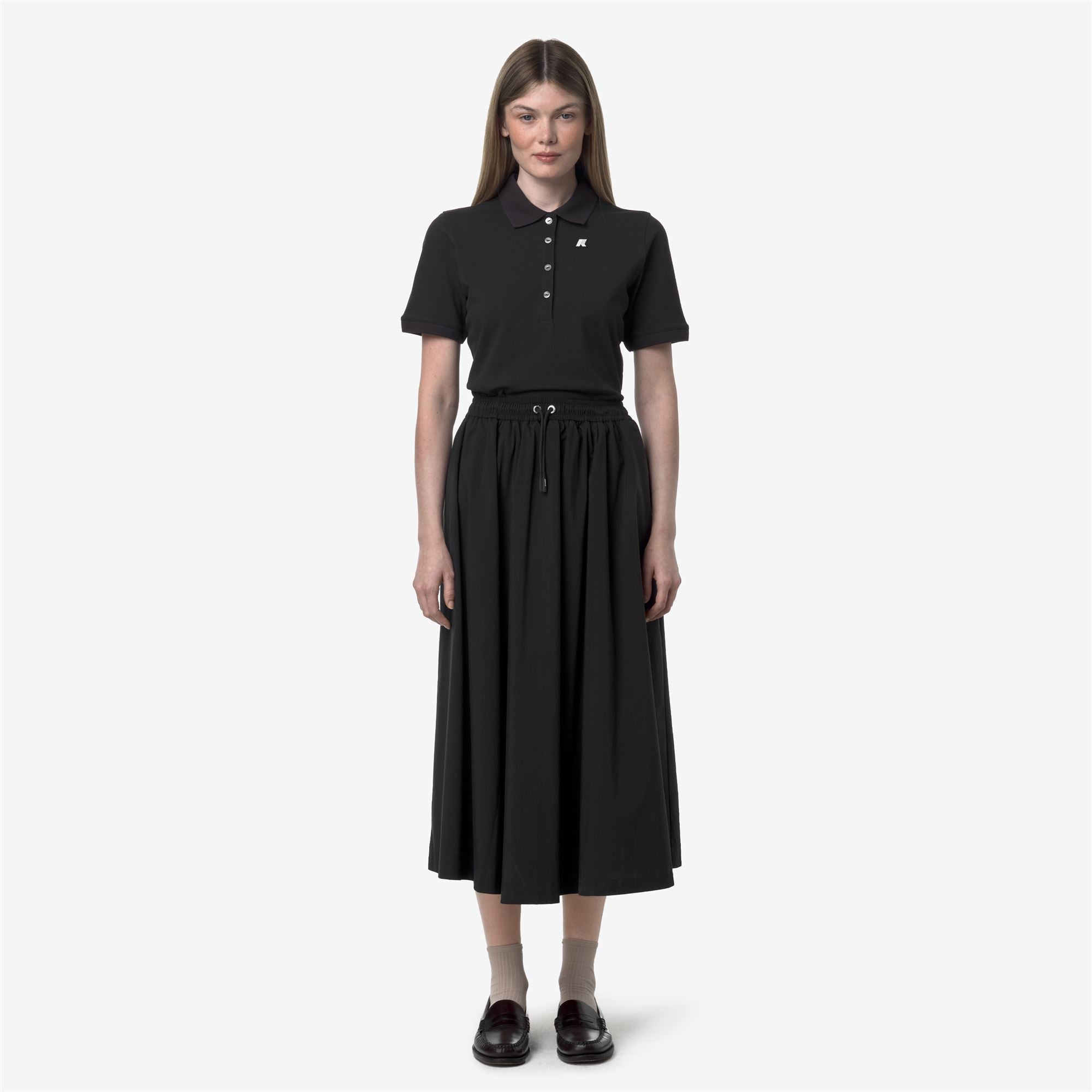 Skirts_WOMAN_MOSELLA LIGHT POPLIN TECH_Long_Black Pure - Commercial 4