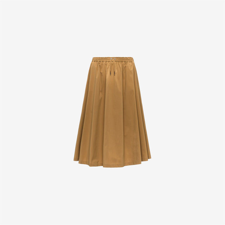Brown Women's Lightweight Long Skirt with Elastic Waistband 1