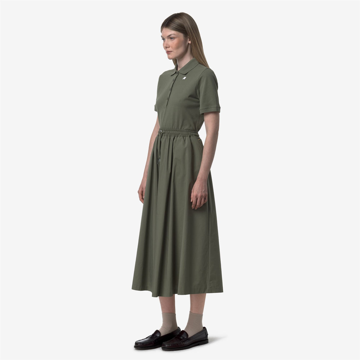 Skirts_WOMAN_MOSELLA LIGHT POPLIN TECH_Long_Green Lichen - Commercial 5