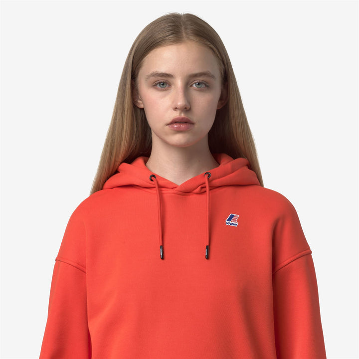 Felpa con cappuccio in pile arancione da donna per sport all'aria aperta e tempo libero 2