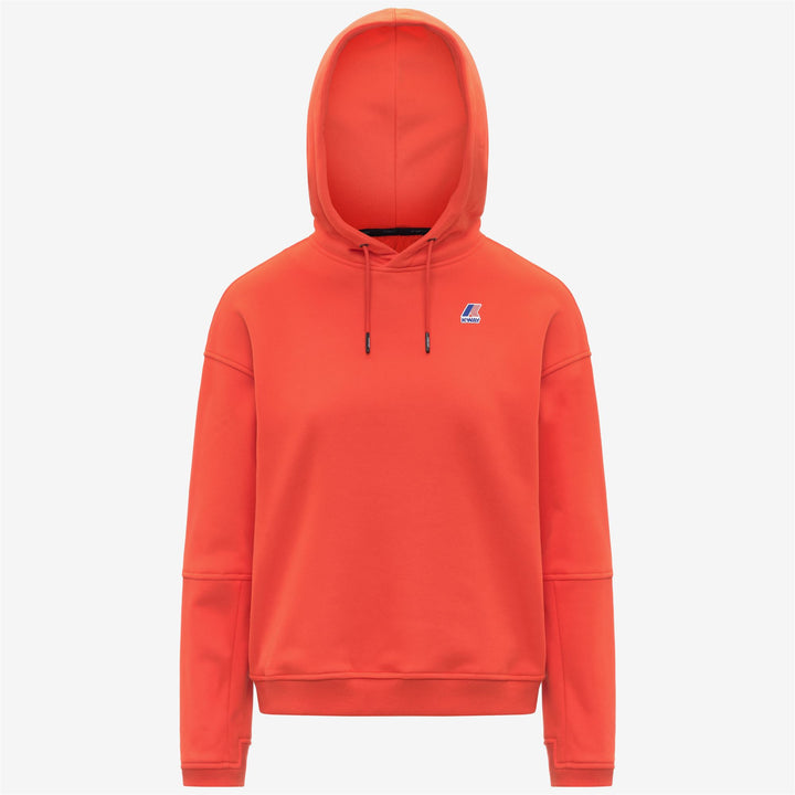 Felpa con cappuccio in pile arancione da donna per sport all'aria aperta e tempo libero 1