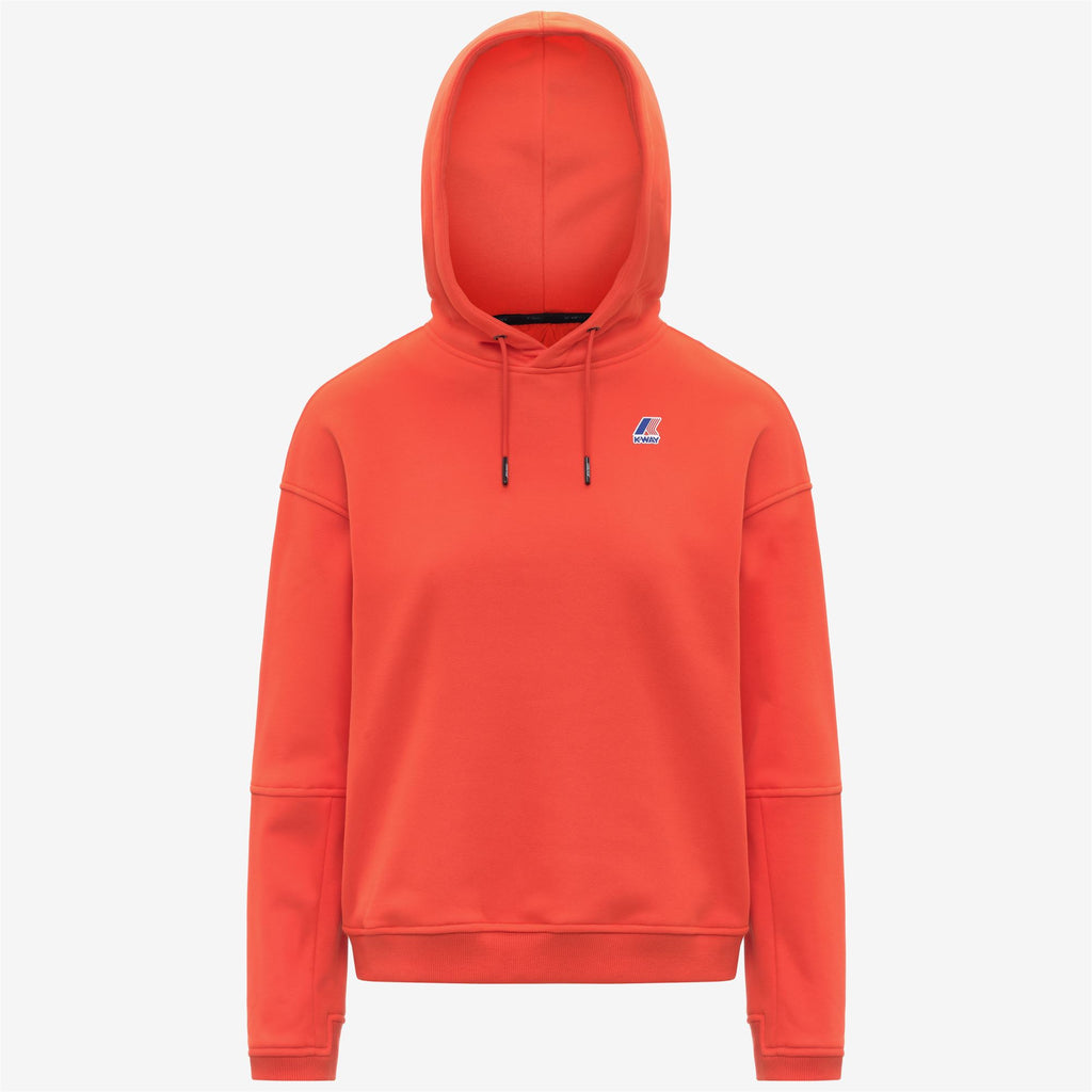 Fleece_WOMAN_NINETTE BRUSHED PC_Hoodie_Orange Fiesta - Commercial 1