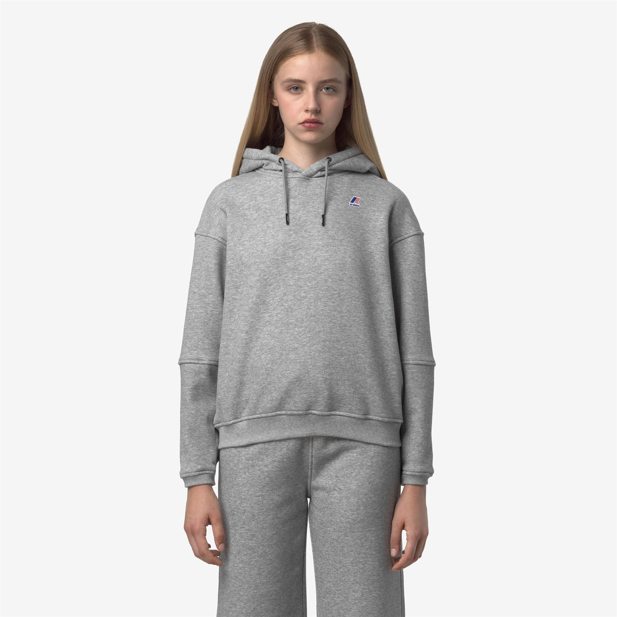 Fleece_WOMAN_NINETTE BRUSHED PC_Hoodie_Grey Melange Mid - Commercial 4