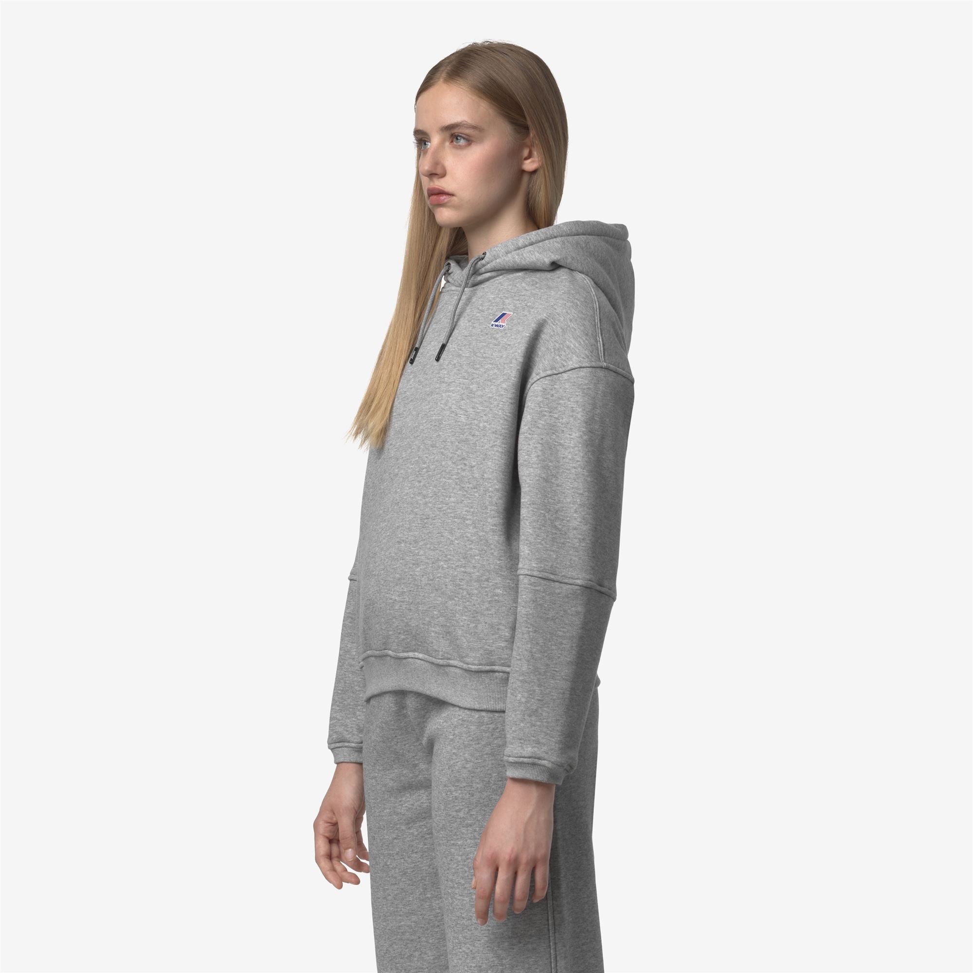 Fleece_WOMAN_NINETTE BRUSHED PC_Hoodie_Grey Melange Mid - Commercial 5