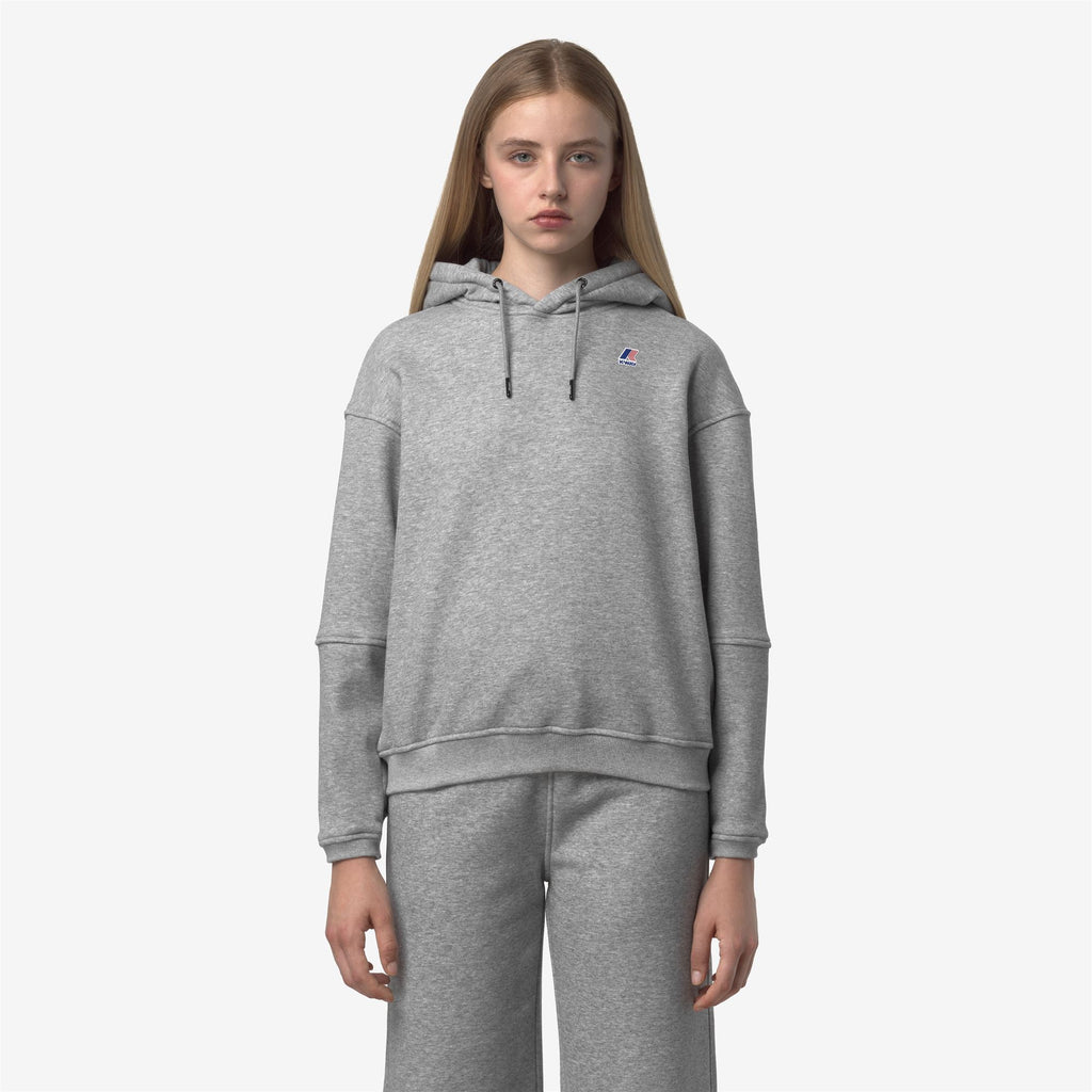 Fleece_WOMAN_NINETTE BRUSHED PC_Hoodie_Grey Melange Mid - Commercial 4