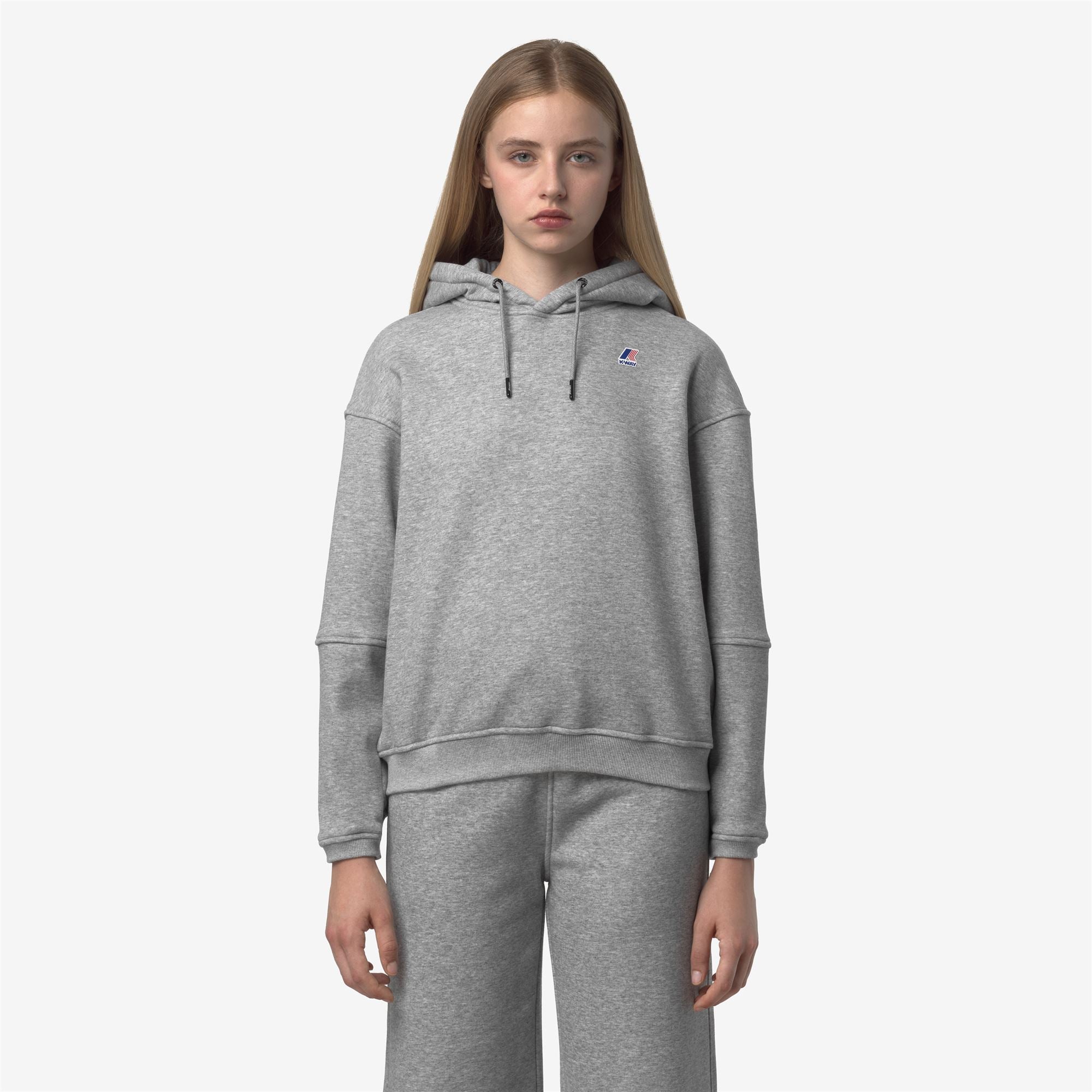 Fleece_WOMAN_NINETTE BRUSHED PC_Hoodie_Grey Melange Mid - Commercial 3