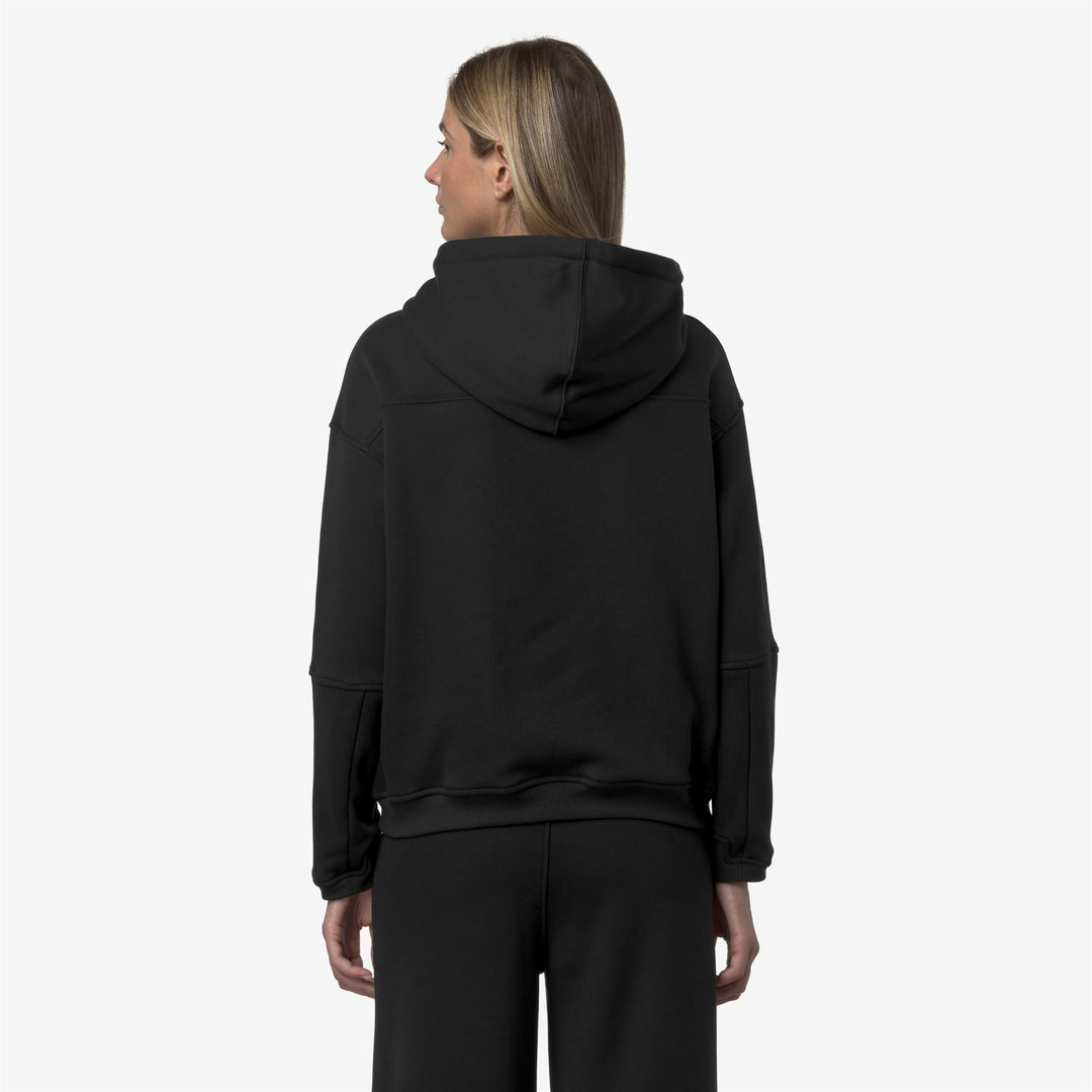 Felpa con cappuccio in pile nera da donna per attività all'aperto e per il tempo libero main