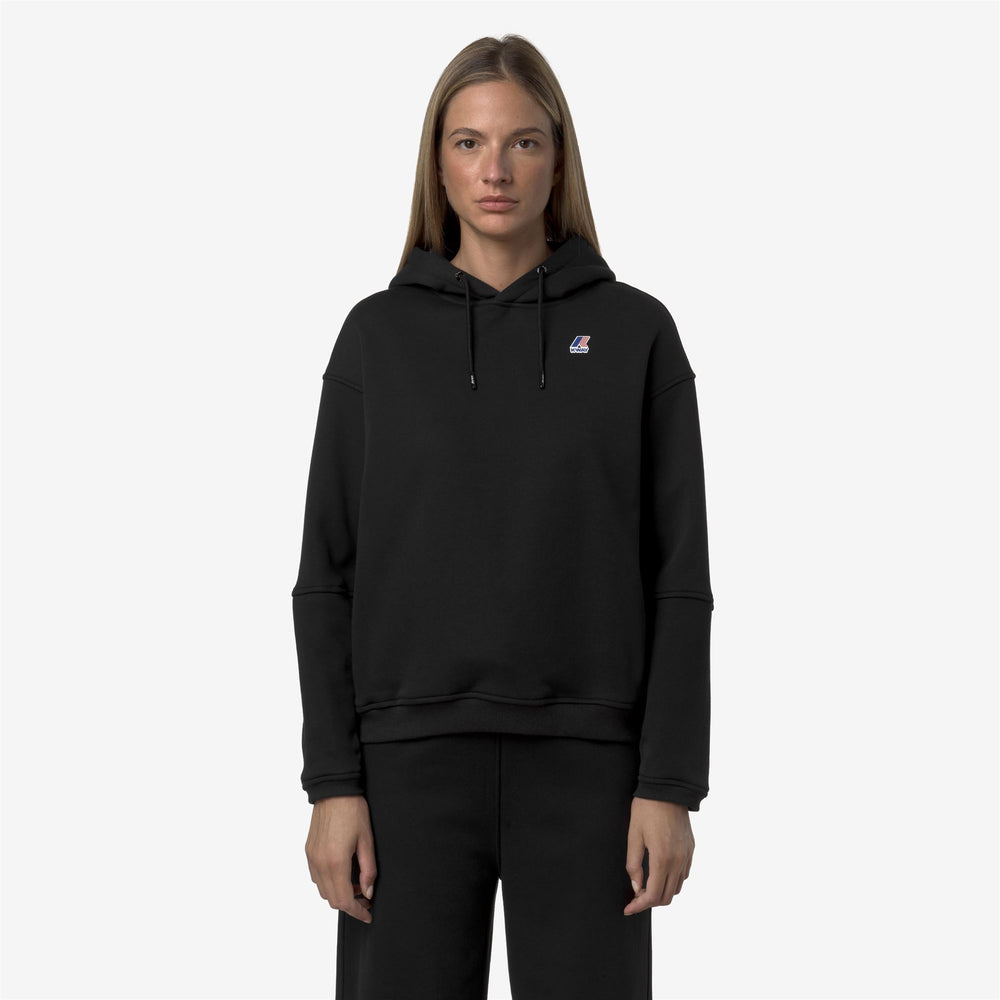 Black Women's Fleece Hoodie for Outdoor and Leisure Activities 02