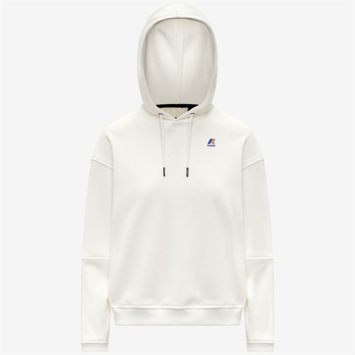 Felpa con cappuccio in pile da esterno bianca da donna con cappuccio regolabile 1