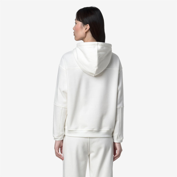 Felpa con cappuccio in pile da esterno bianca da donna con cappuccio regolabile 5