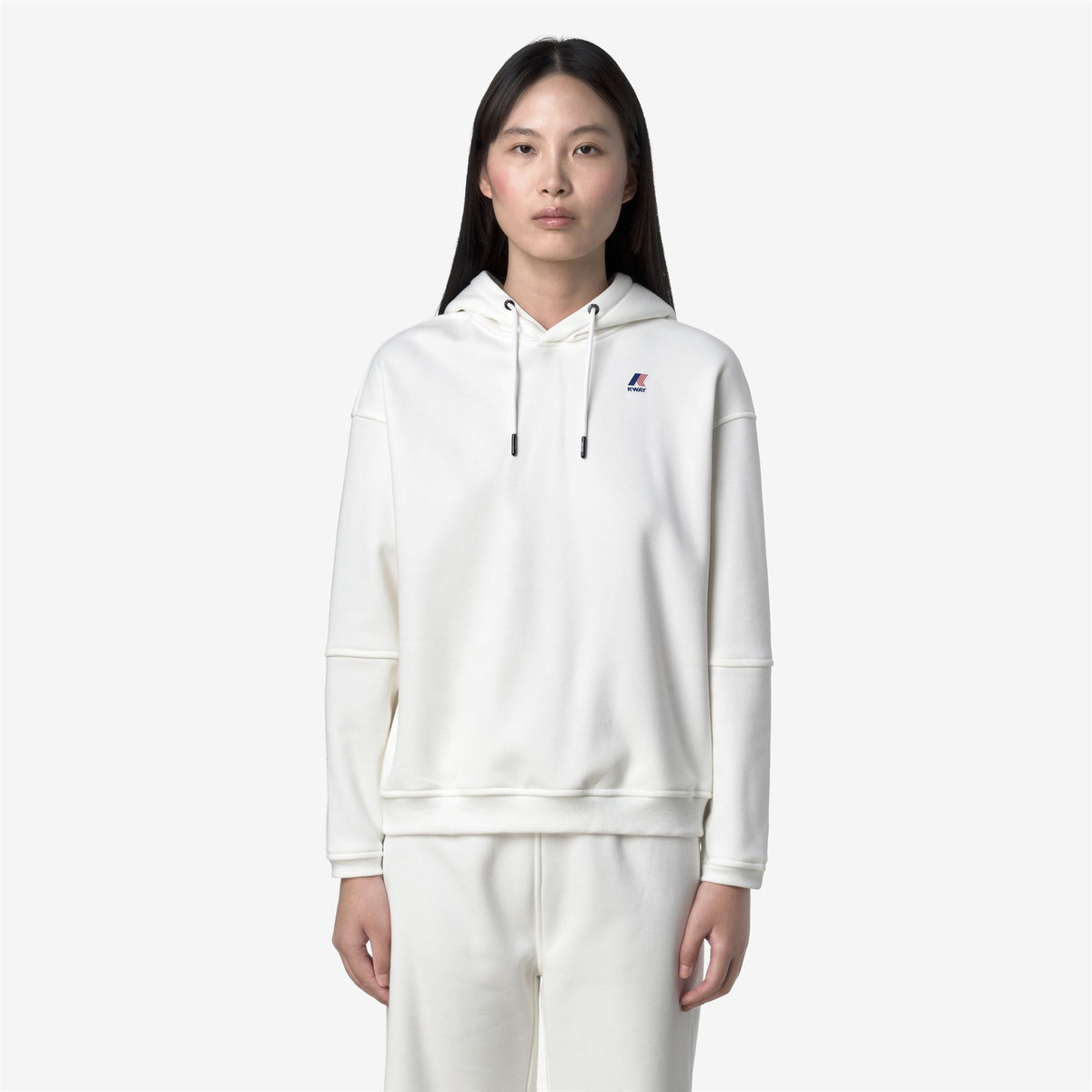 Fleece_WOMAN_NINETTE BRUSHED PC_Hoodie_White Gardenia - Commercial 4