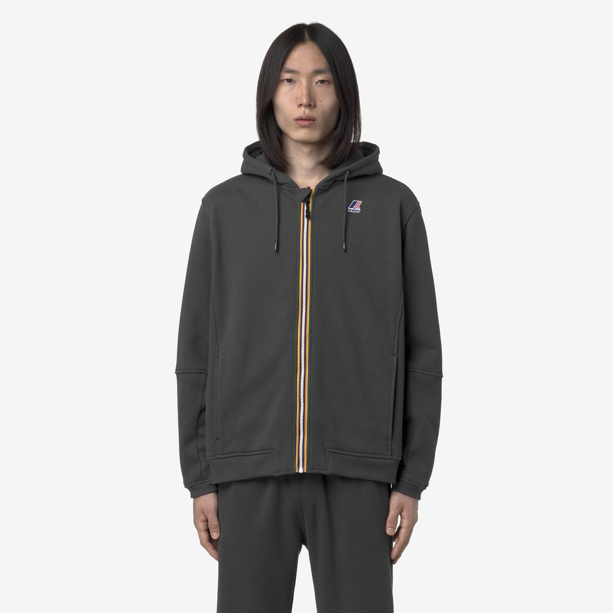 Fleece_UNISEX_PROSPER BRUSHED PC_Hoodie Full Zip_Grey Shadow Dk - Commercial 4