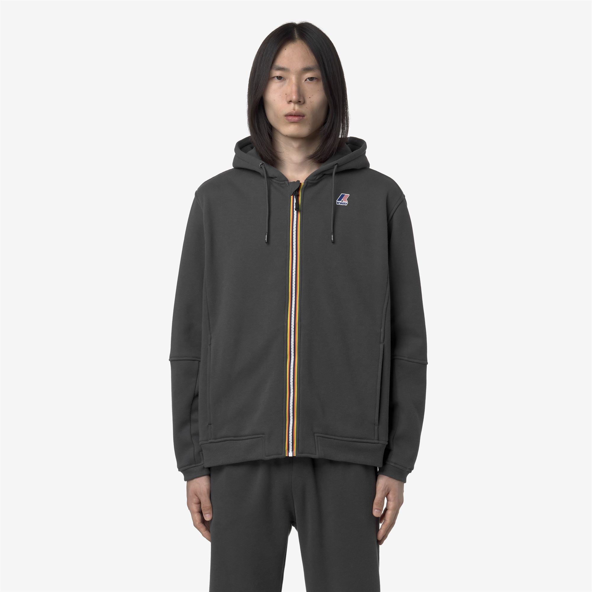 Fleece_UNISEX_PROSPER BRUSHED PC_Hoodie Full Zip_Grey Shadow Dk - Commercial 3