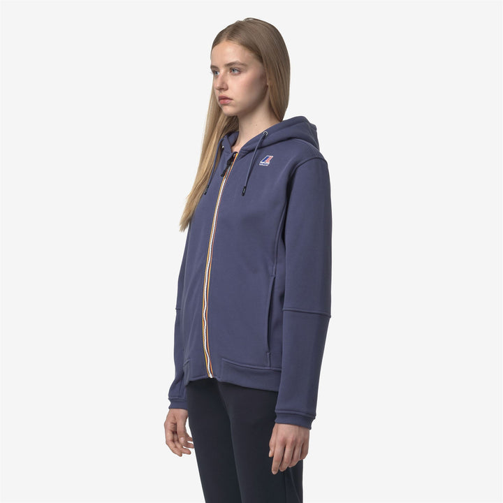 Sudadera con capucha polar unisex azul oscuro con cremallera completa para actividades al aire libre 4