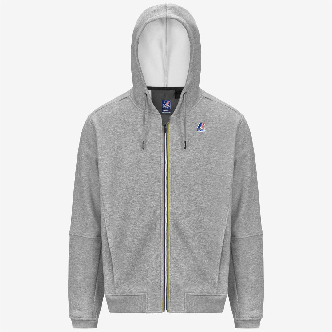 Felpa con cappuccio unisex grigia con zip intera per sport all'aria aperta e tempo libero 01