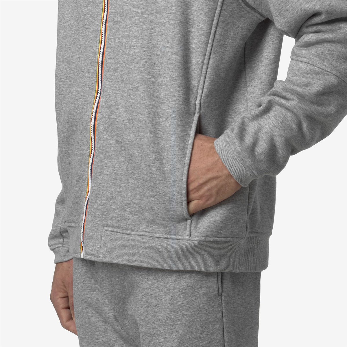 Fleece_UNISEX_PROSPER BRUSHED PC_Hoodie Full Zip_Grey Melange Mid - Commercial 7