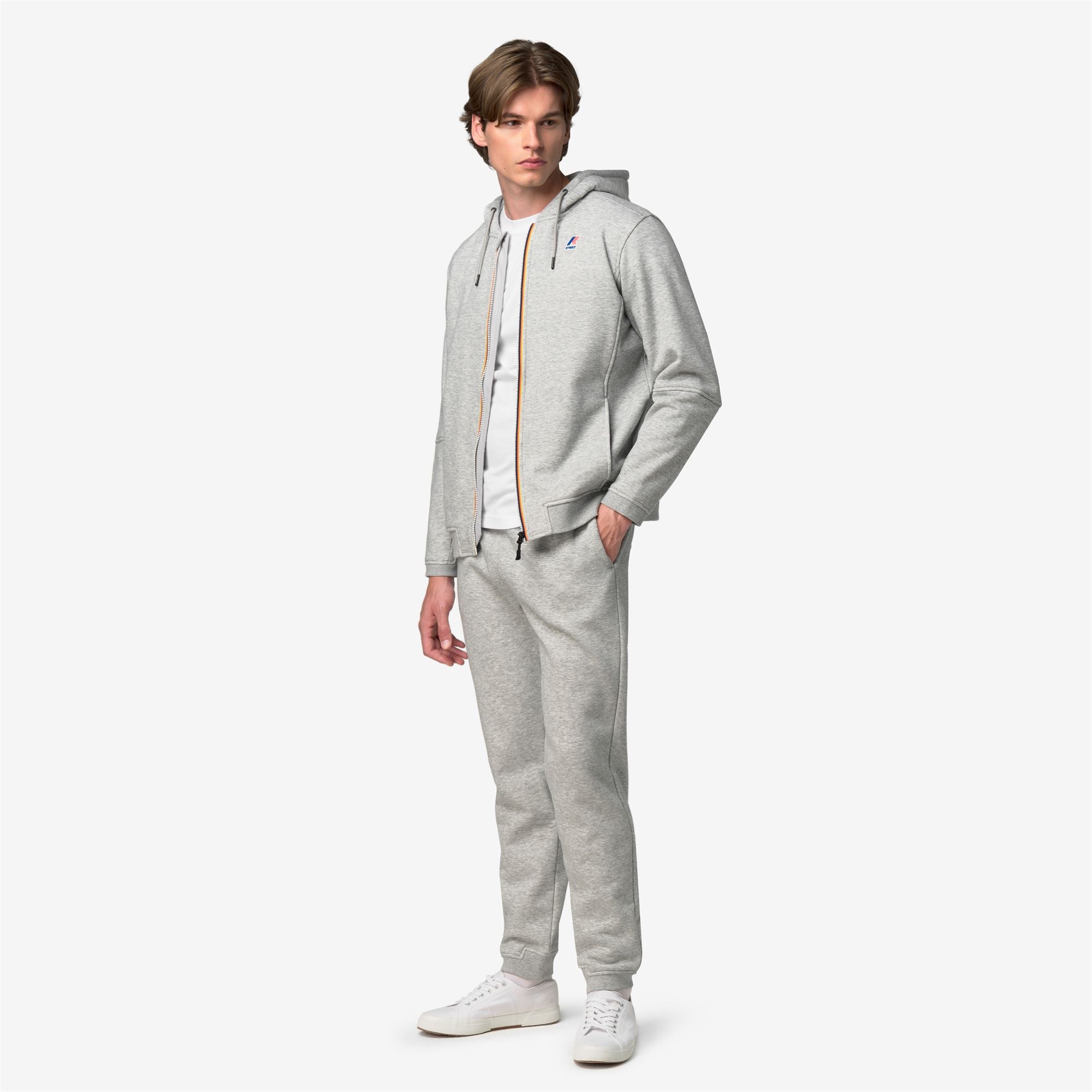 Fleece_UNISEX_PROSPER BRUSHED PC_Hoodie Full Zip_GREY MID MEL - Commercial 7