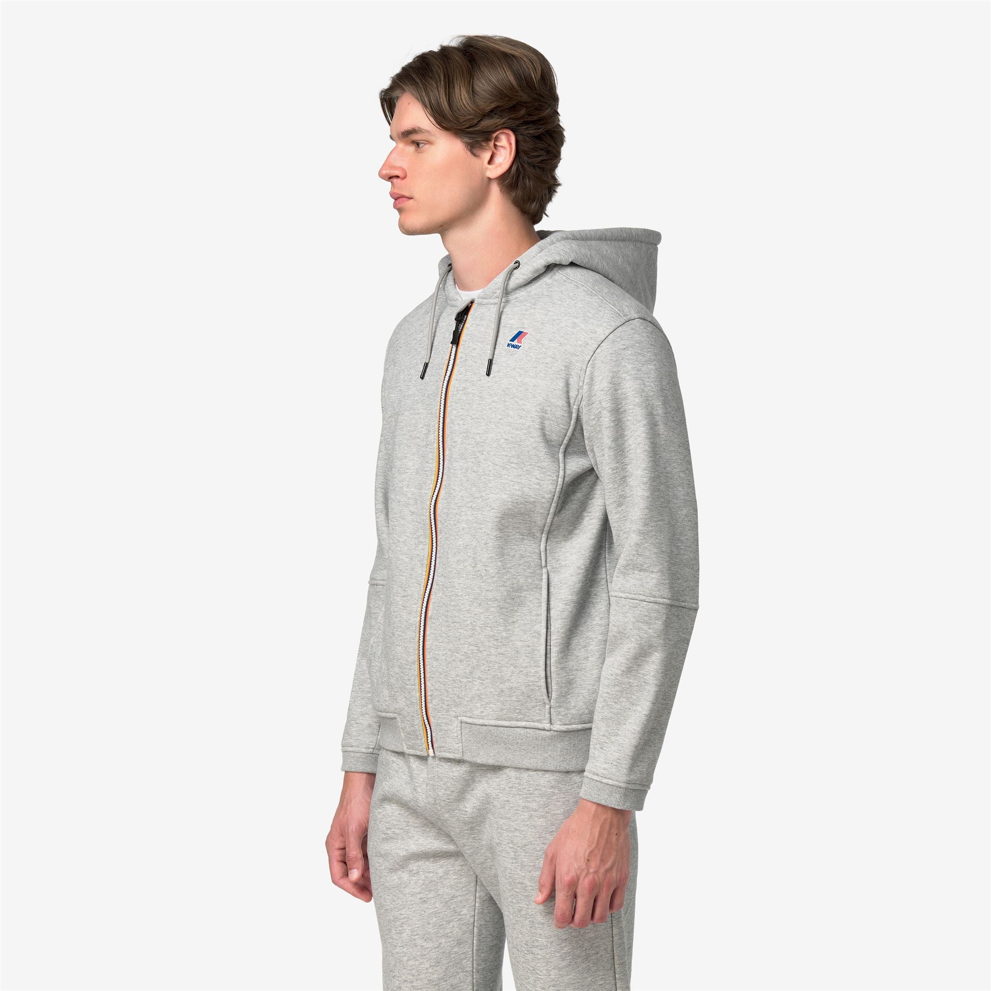 Fleece_UNISEX_PROSPER BRUSHED PC_Hoodie Full Zip_GREY MID MEL - Commercial 5