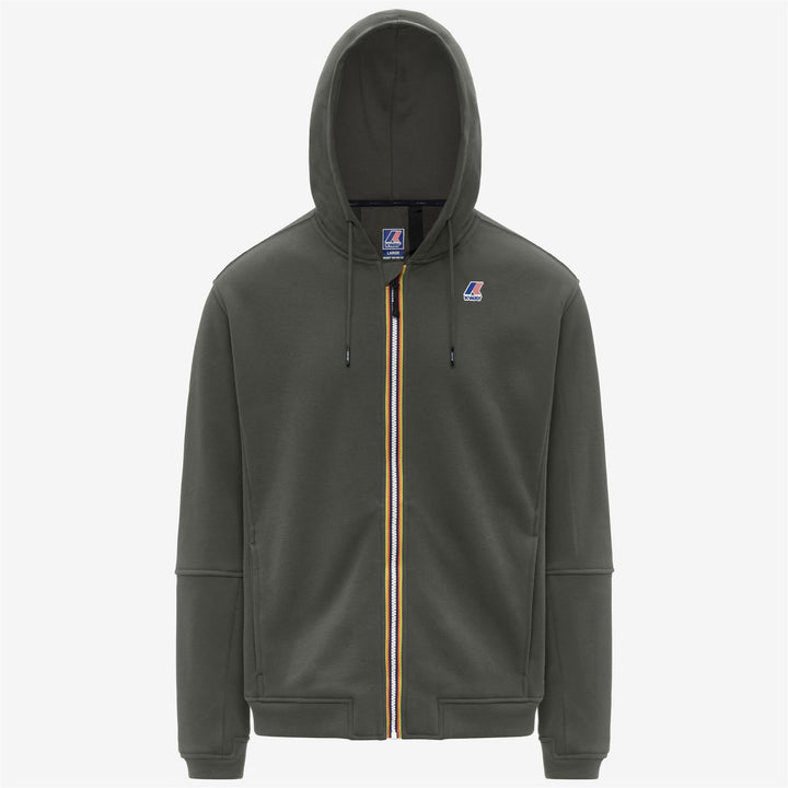 Sudadera unisex verde con cremallera completa para deportes al aire libre con bolsillos 1