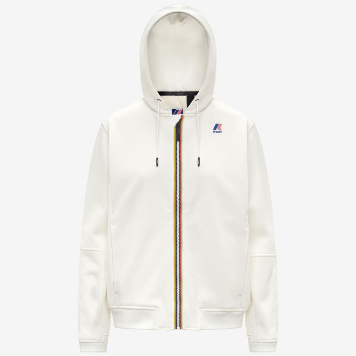 Felpa con cappuccio unisex bianca con zip intera per attività all'aperto 1