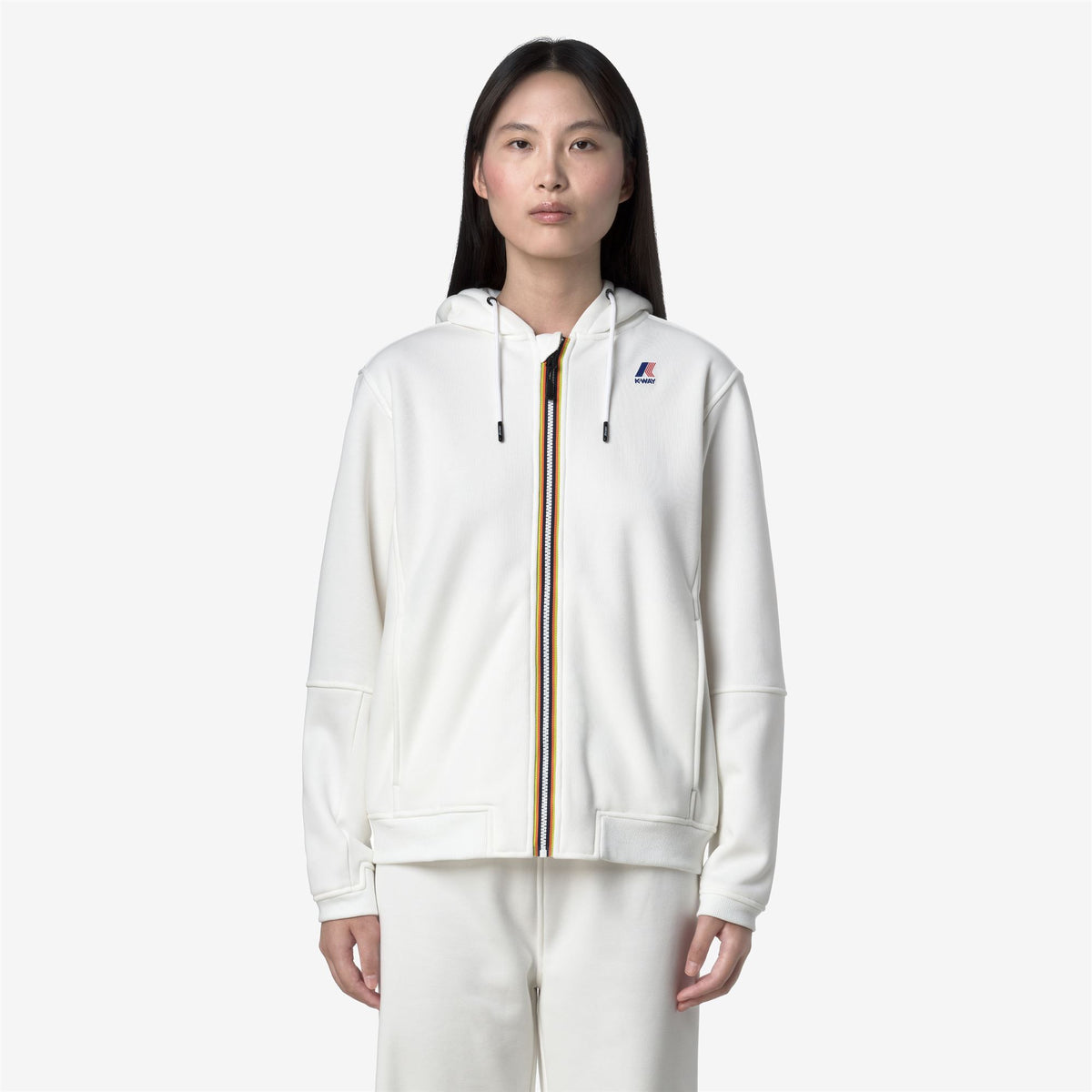 Fleece_UNISEX_PROSPER BRUSHED PC_Hoodie Full Zip_White Gardenia - Commercial 4