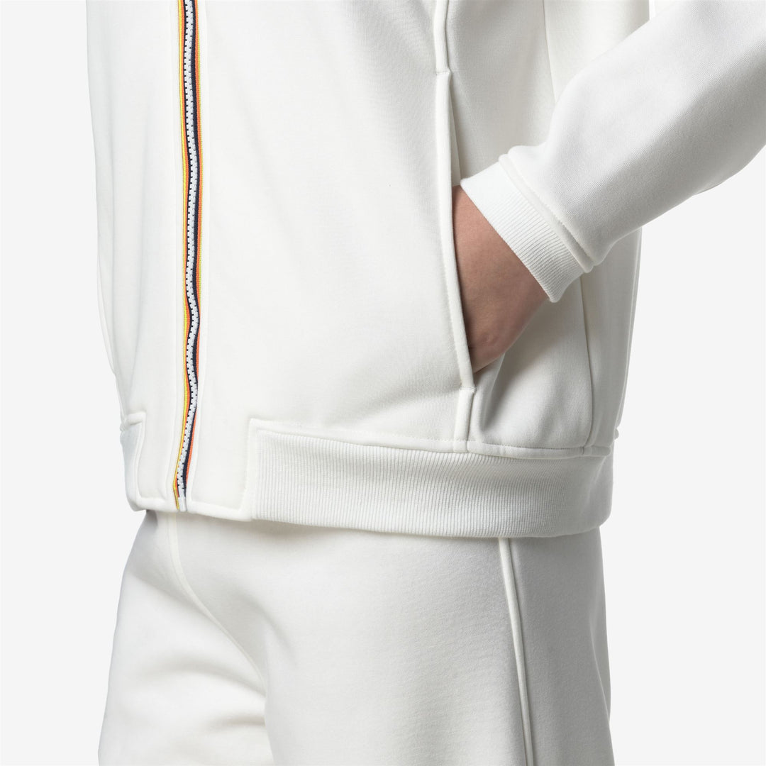 Felpa con cappuccio unisex bianca con zip intera per attività all'aperto main