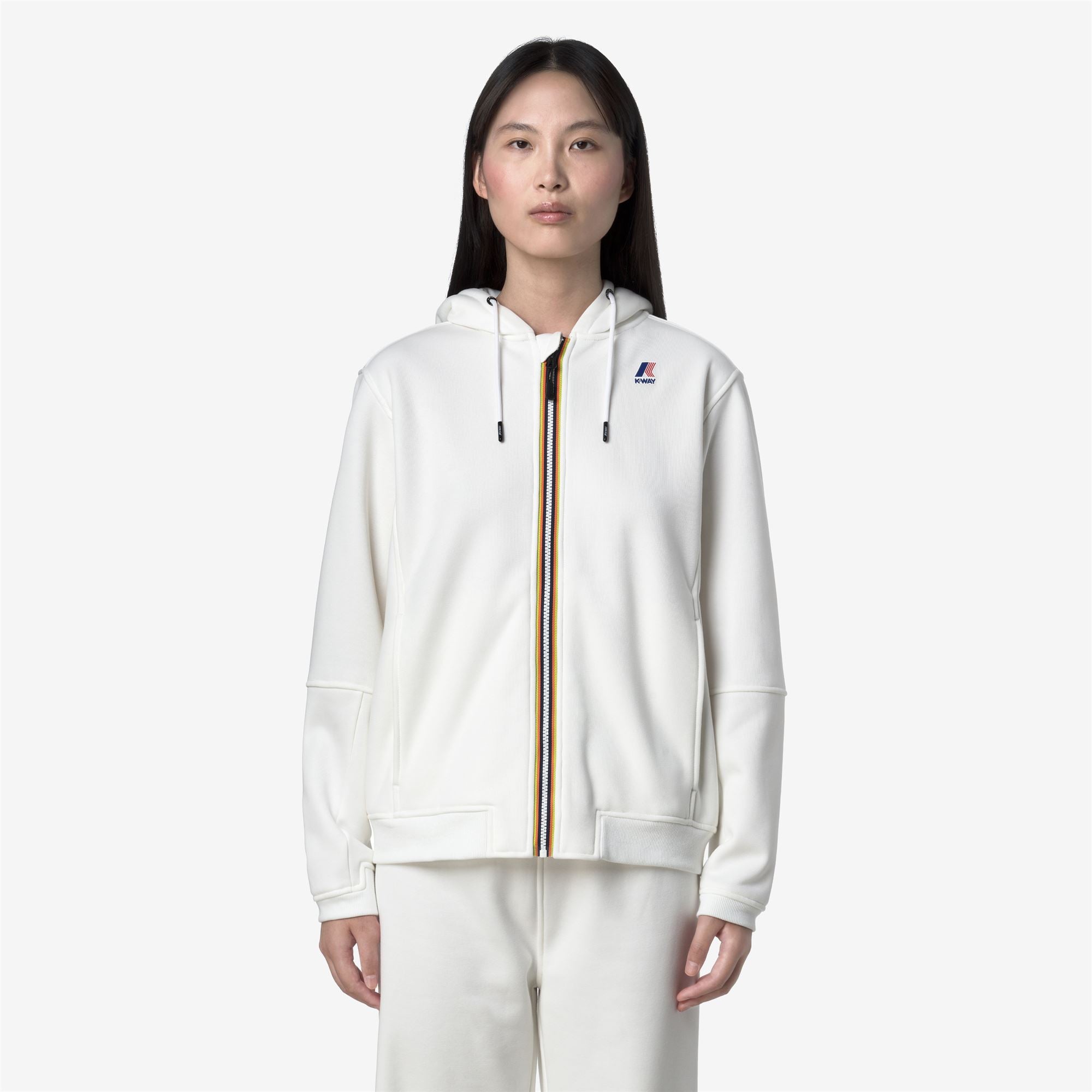 Fleece_UNISEX_PROSPER BRUSHED PC_Hoodie Full Zip_White Gardenia - Commercial 3