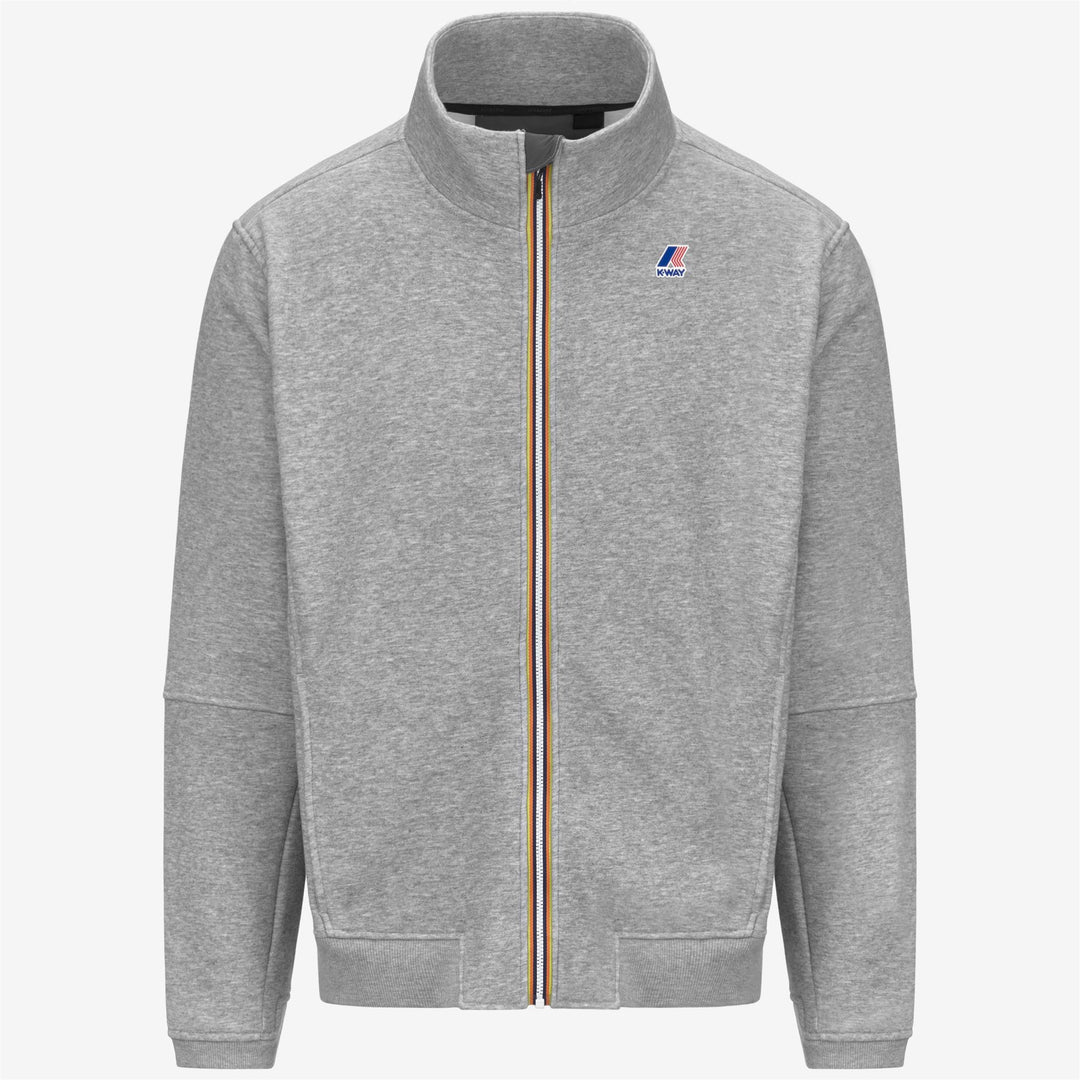 Grey unisex fleece jacket for outdoor activities with zip closure 01