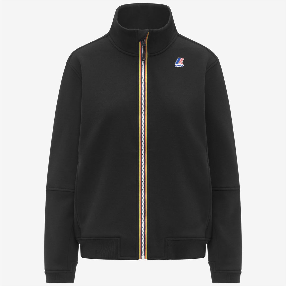 Giacca in pile nera unisex con cerniera completa per attività all'aperto 01