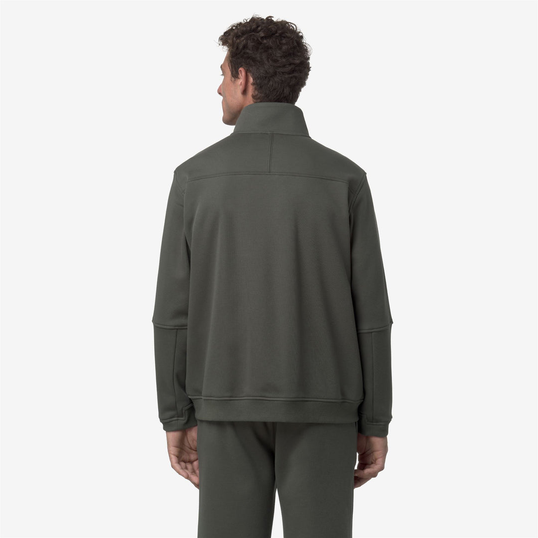 Chaqueta polar unisex verde para exteriores con cuello alto main