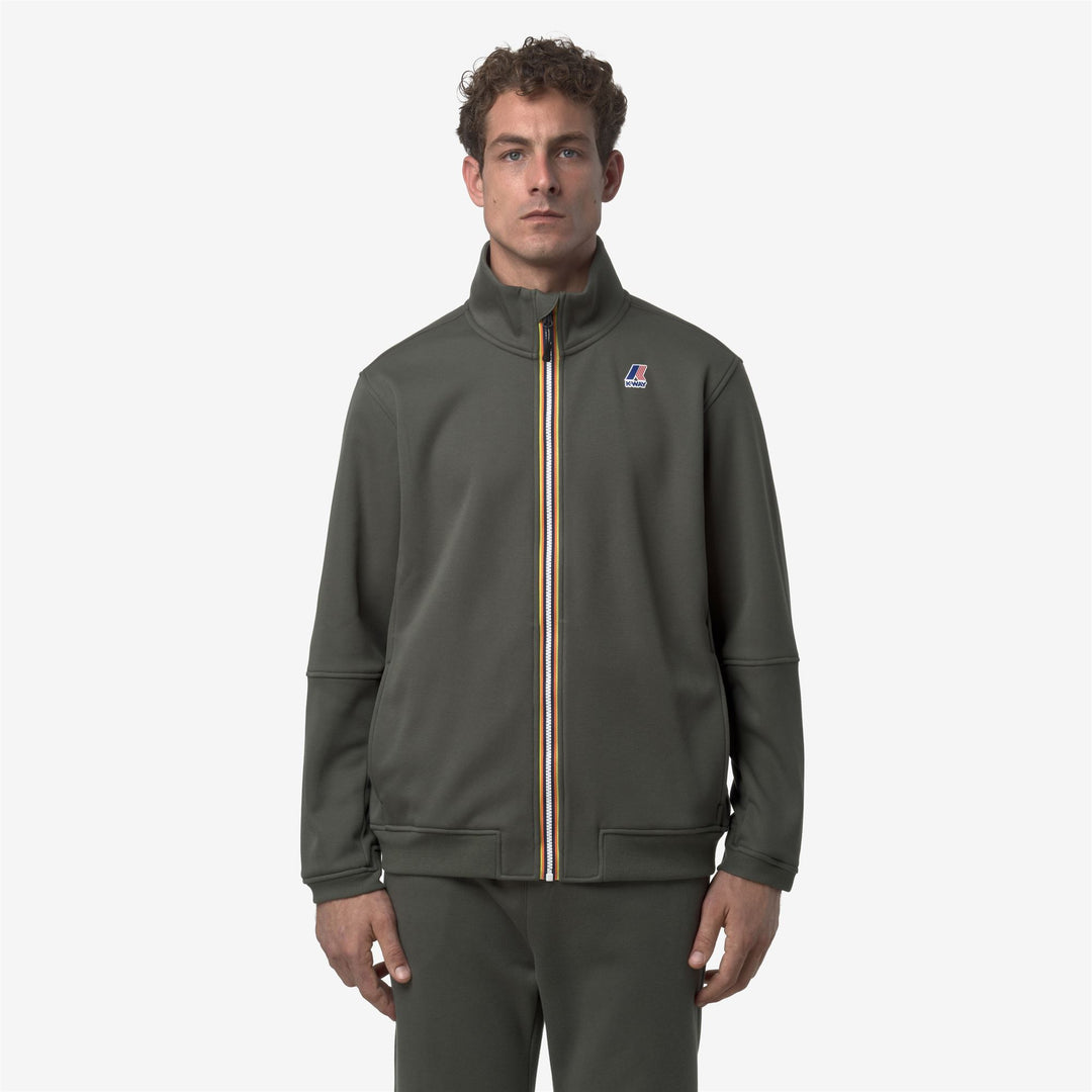 Chaqueta polar unisex verde para exteriores con cuello alto main