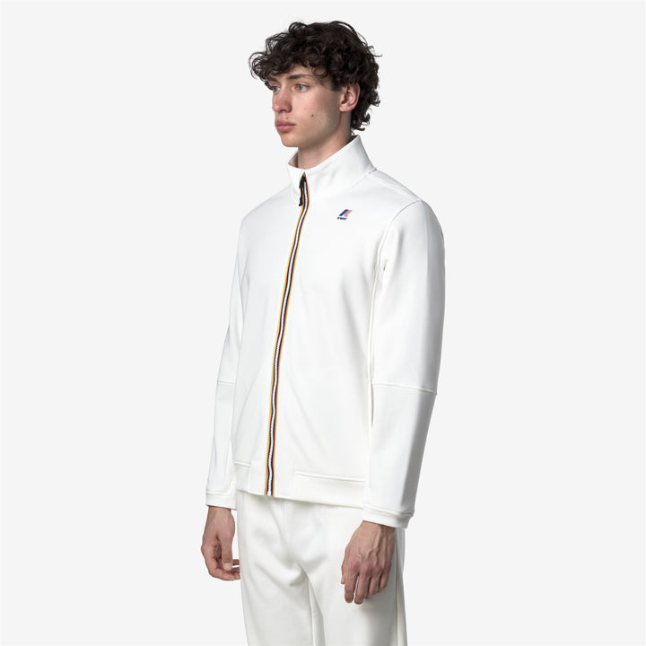 White unisex Brushed Cotton Blend Fleece Jacket 4