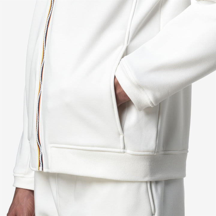 White unisex Brushed Cotton Blend Fleece Jacket 2